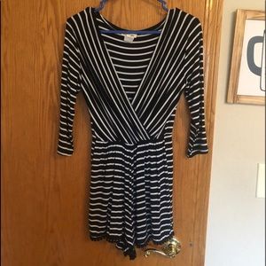 black and white striped romper